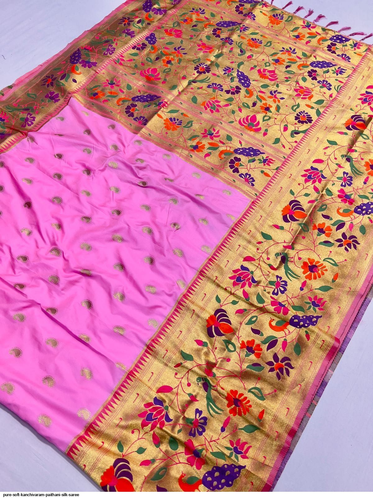 PURE SOFT KANCHIVARAM PAITHANI SILK SAREE E