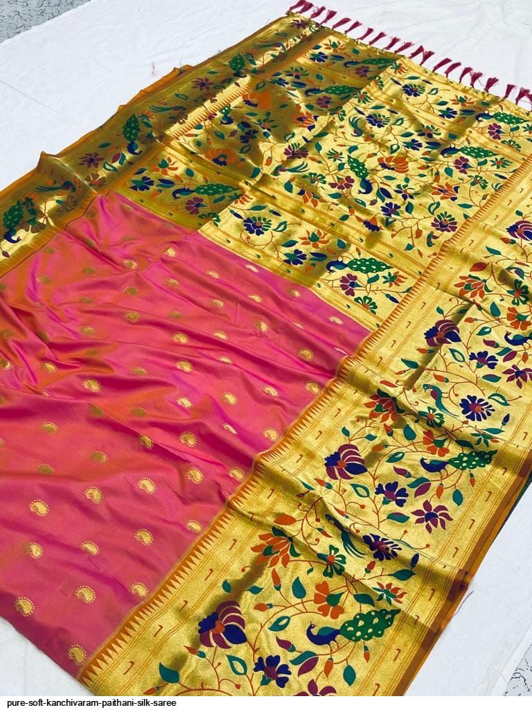 PURE SOFT KANCHIVARAM PAITHANI SILK SAREE B