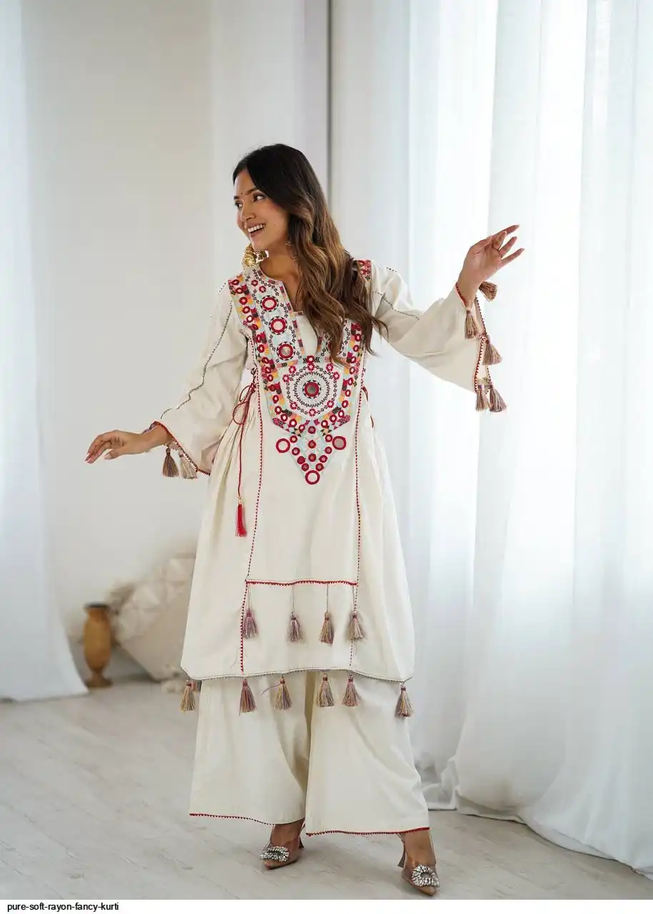 PURE SOFT RAYON FANCY KURTI A