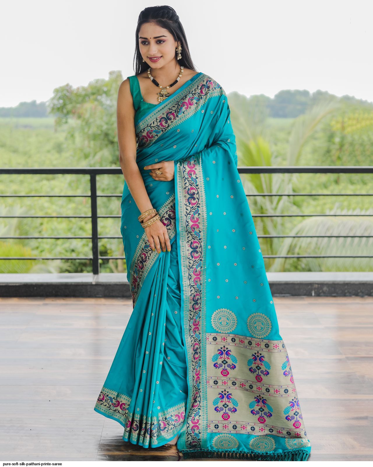 PURE SOFT SILK PAITHANI PRINTE SAREE