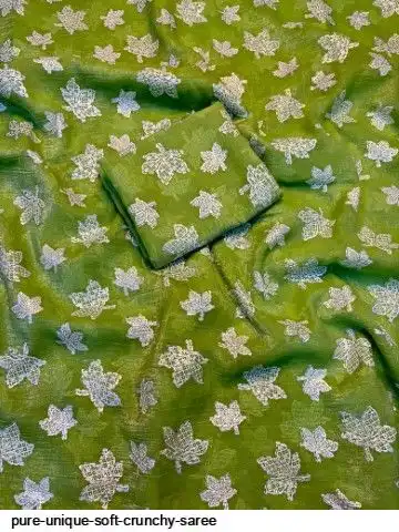 Pure UNIQUE soft crunchy Saree