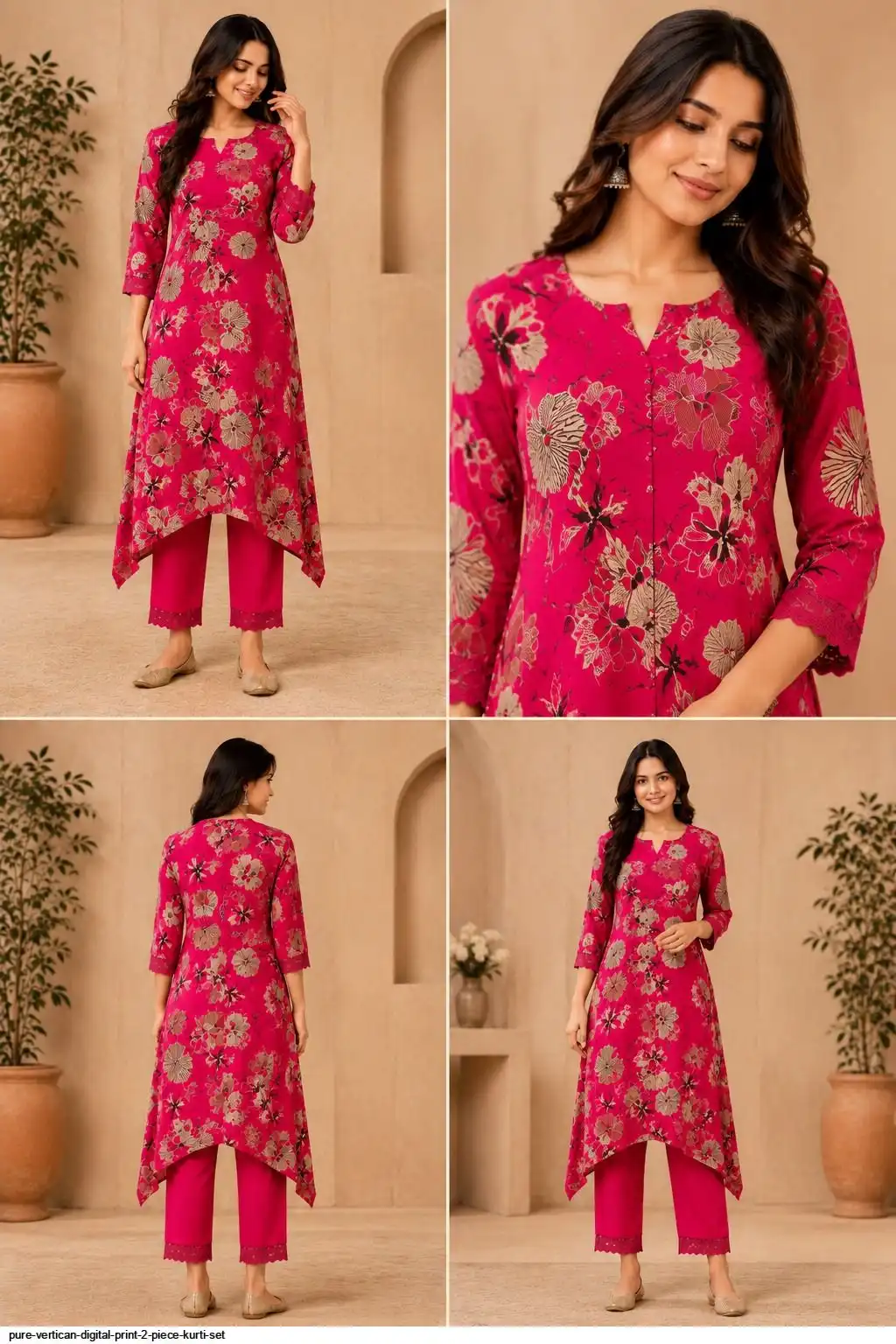 PURE VERTICAN DIGITAL PRINT 2 PIECE KURTI SET B