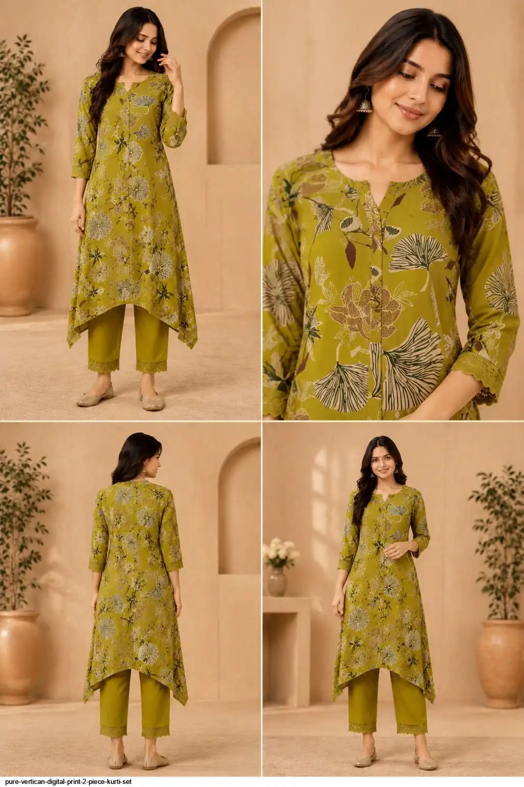 PURE VERTICAN DIGITAL PRINT 2 PIECE KURTI SET A