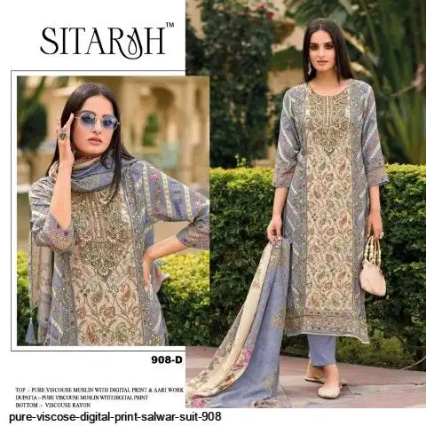 PURE VISCOSE DIGITAL PRINT SALWAR SUIT 908 D
