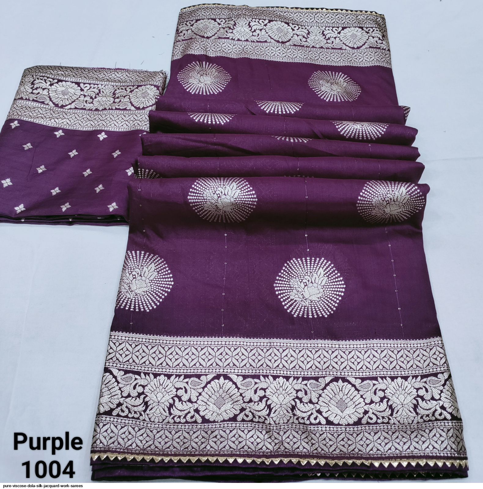 PURE VISCOSE DOLA SILK JACQUARD WORK SAREES