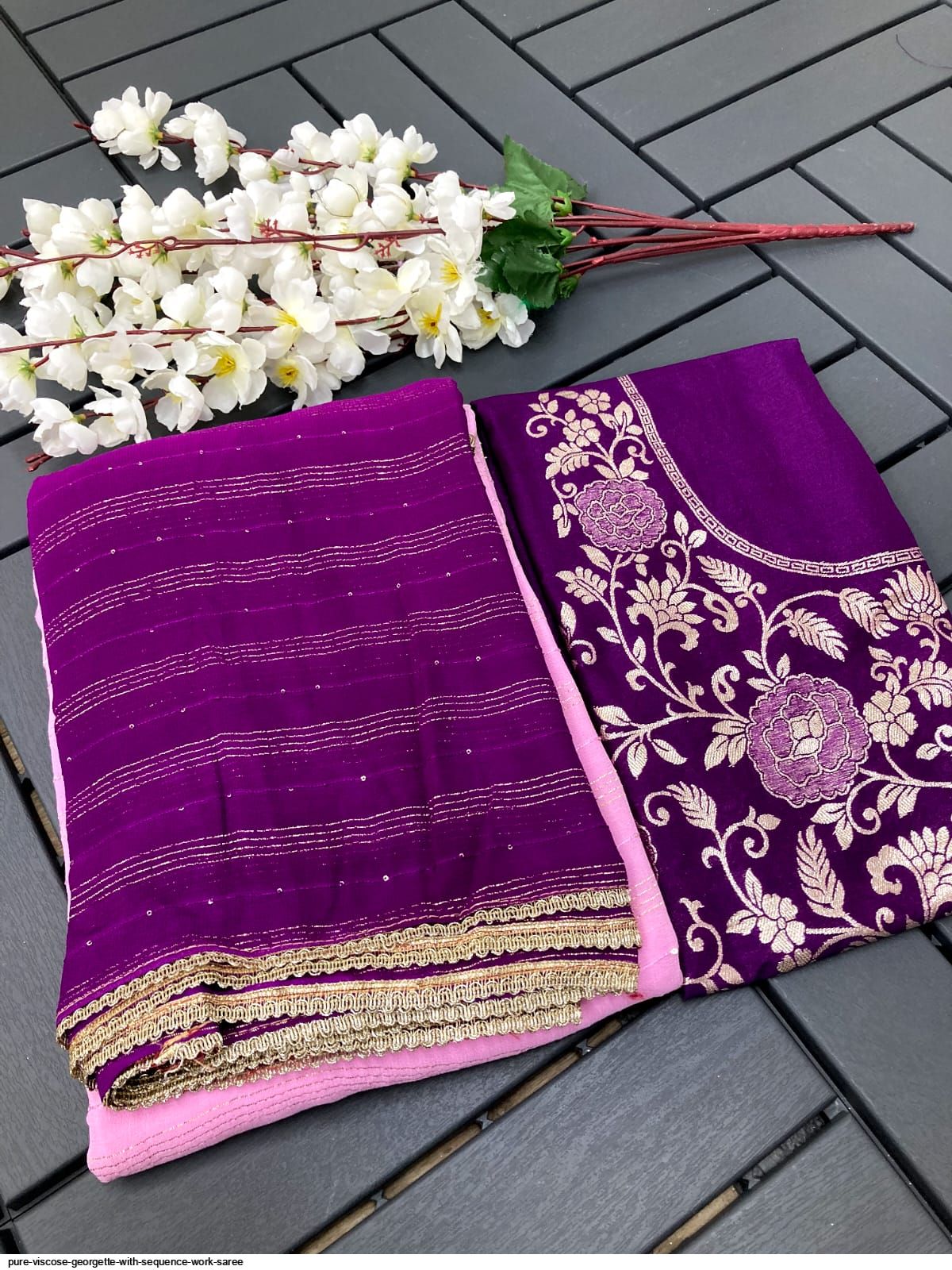 PURE VISCOSE GEORGETTE MILL PRINT SAREES