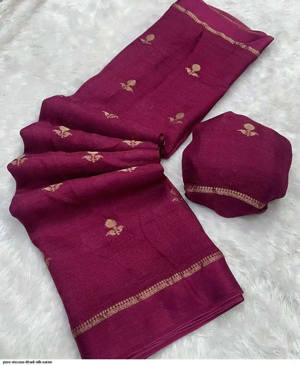 PURE VISCOSE KHADI SILK SAREE 6