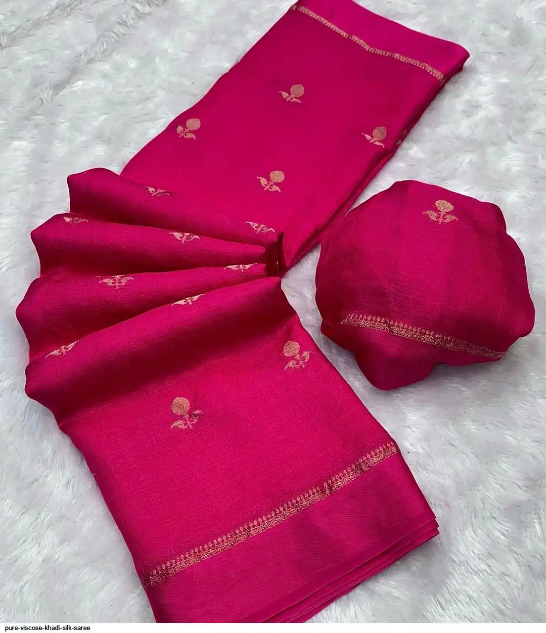 PURE VISCOSE KHADI SILK SAREE 5