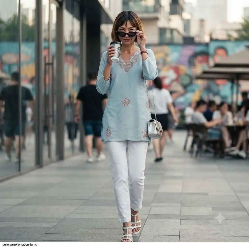 PURE WRINKLE RAYON TUNIC 3