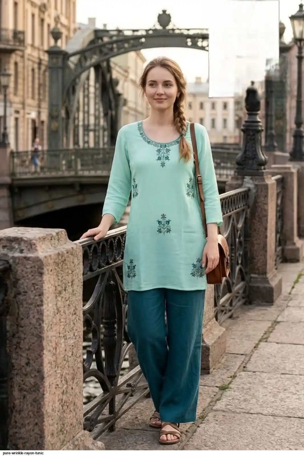 PURE WRINKLE RAYON TUNIC 8