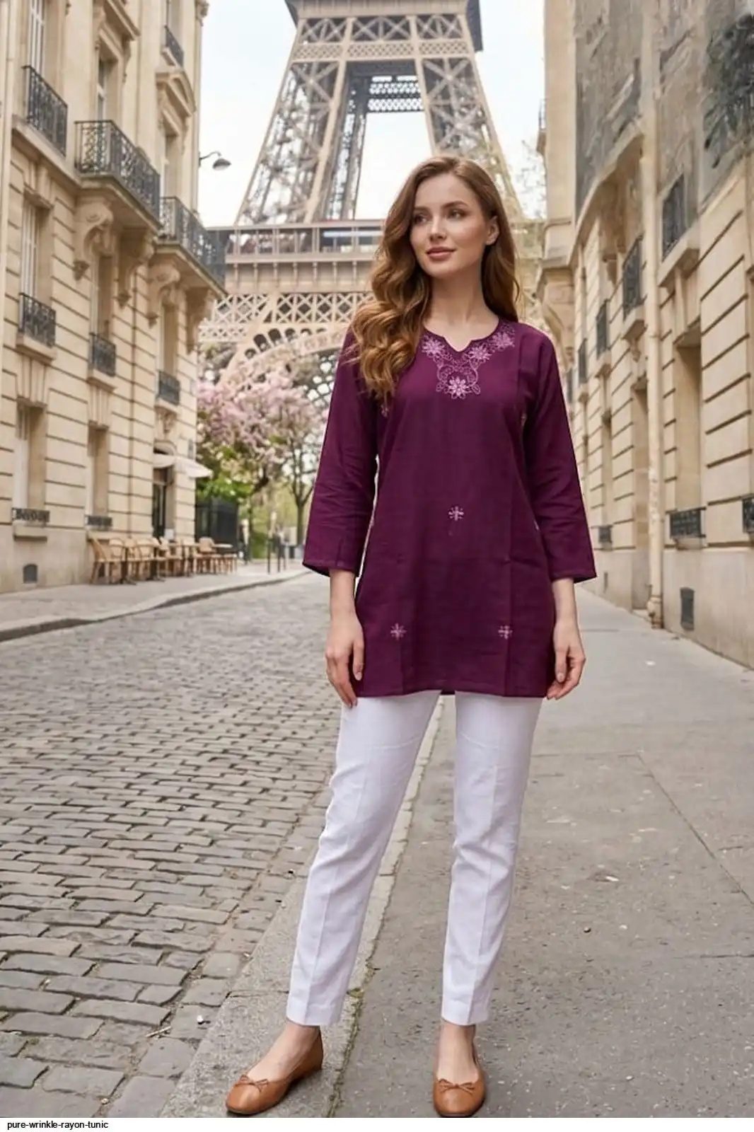 PURE WRINKLE RAYON TUNIC 9