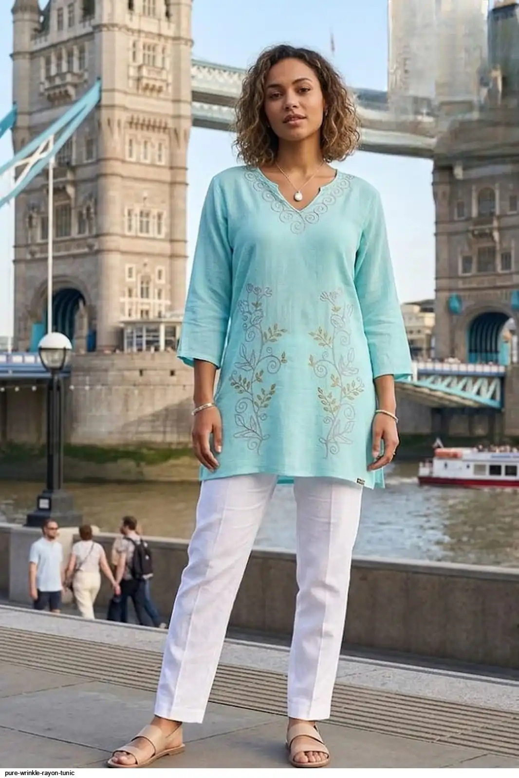 PURE WRINKLE RAYON TUNIC 10
