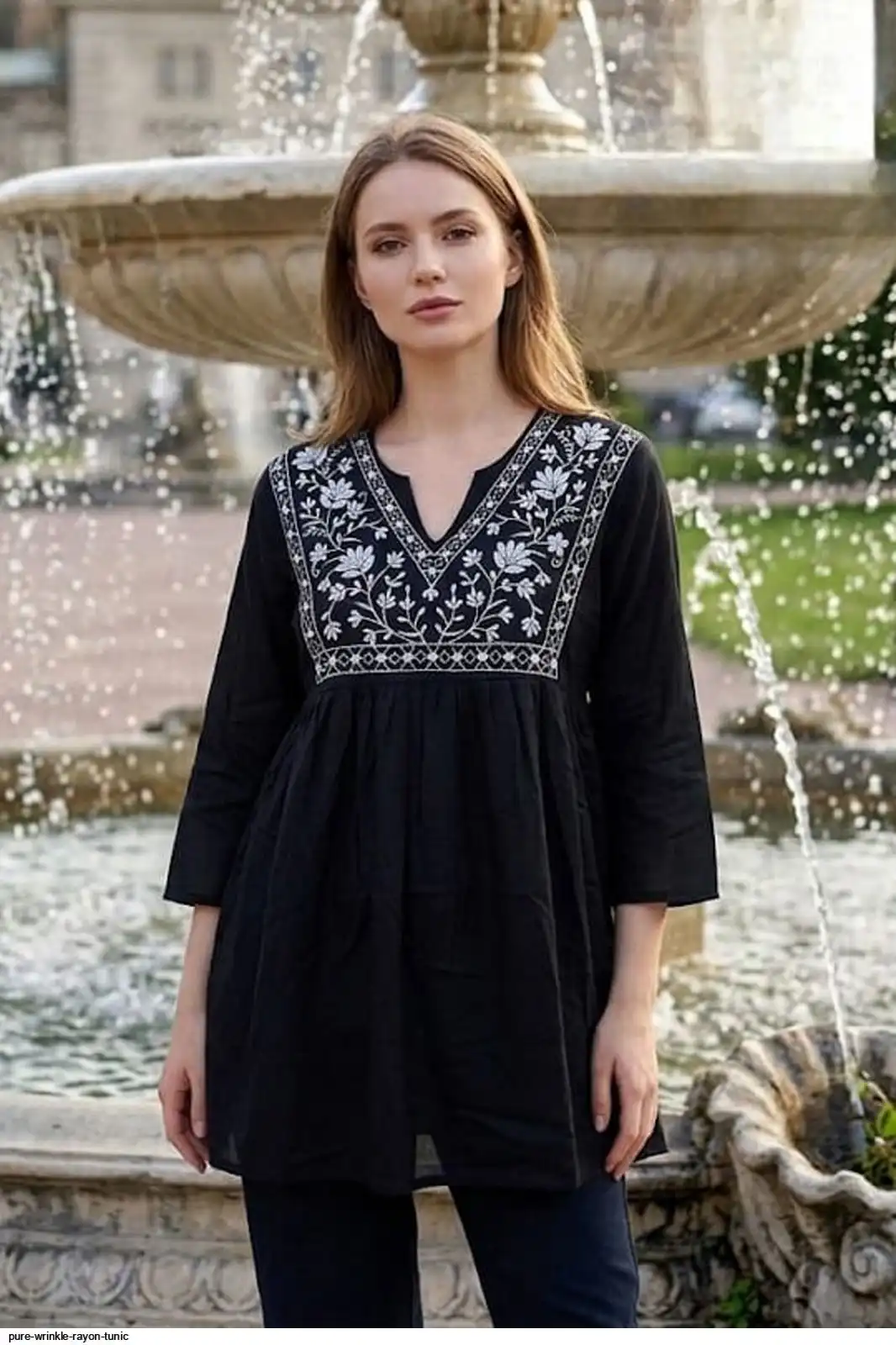 PURE WRINKLE RAYON TUNIC 11