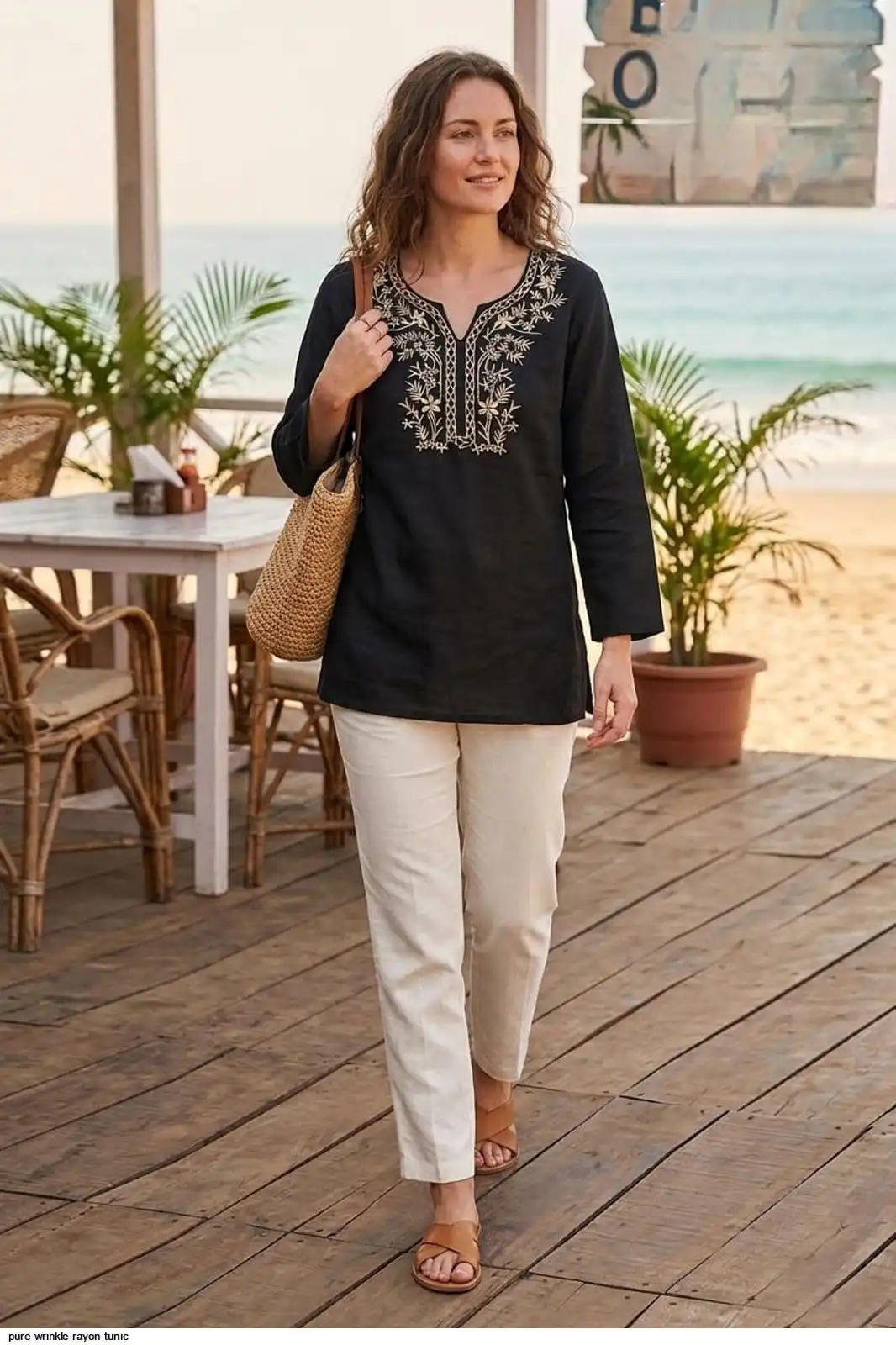 PURE WRINKLE RAYON TUNIC 13