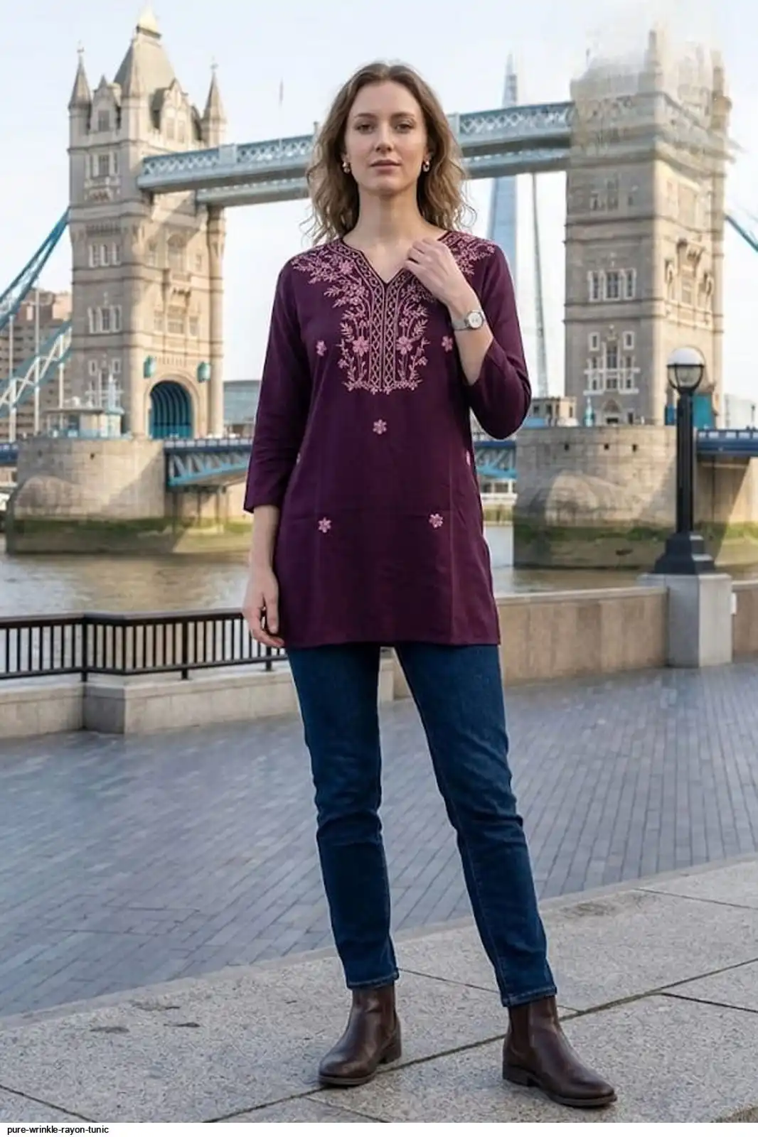 PURE WRINKLE RAYON TUNIC 25