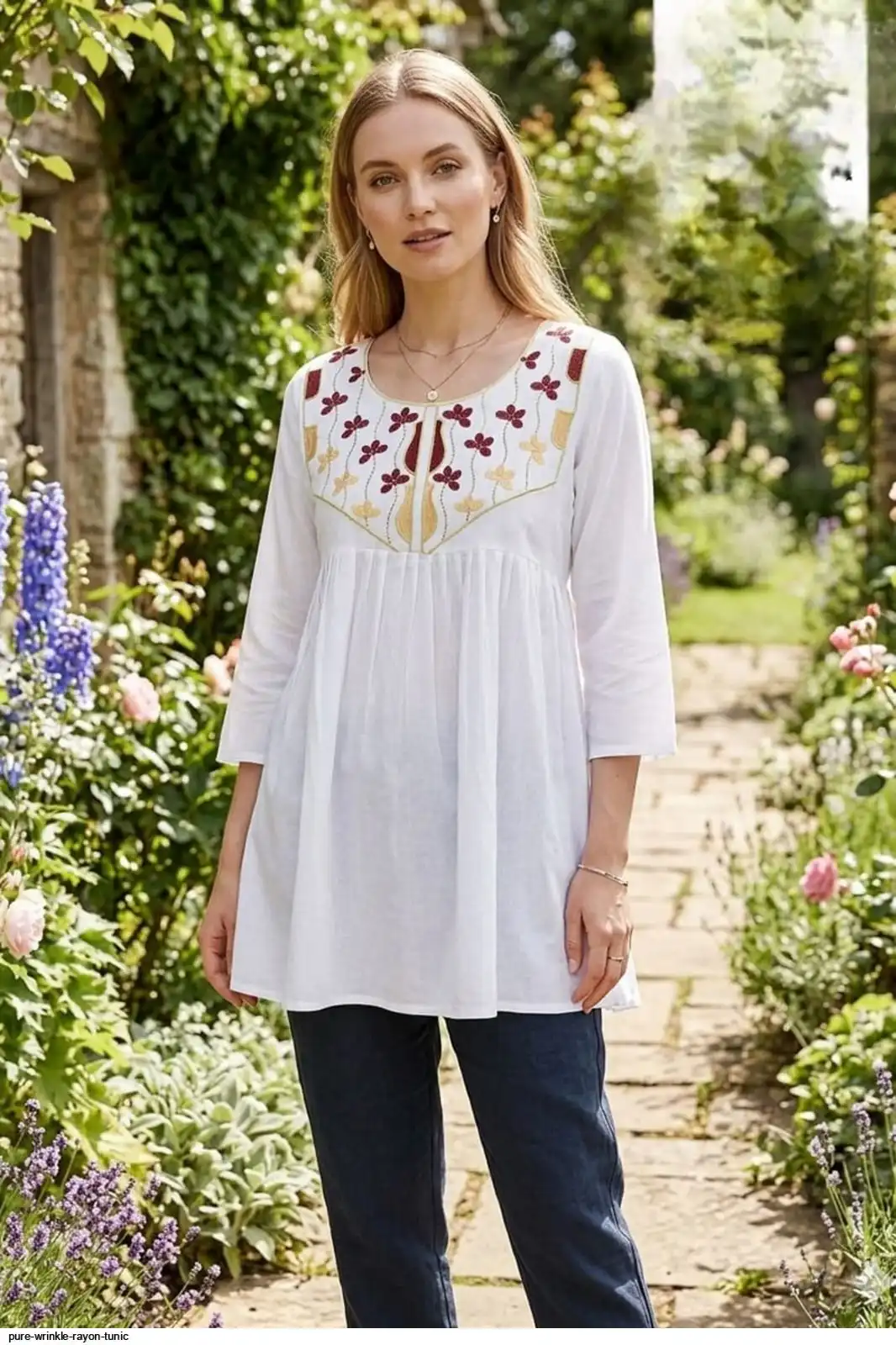 PURE WRINKLE RAYON TUNIC 27
