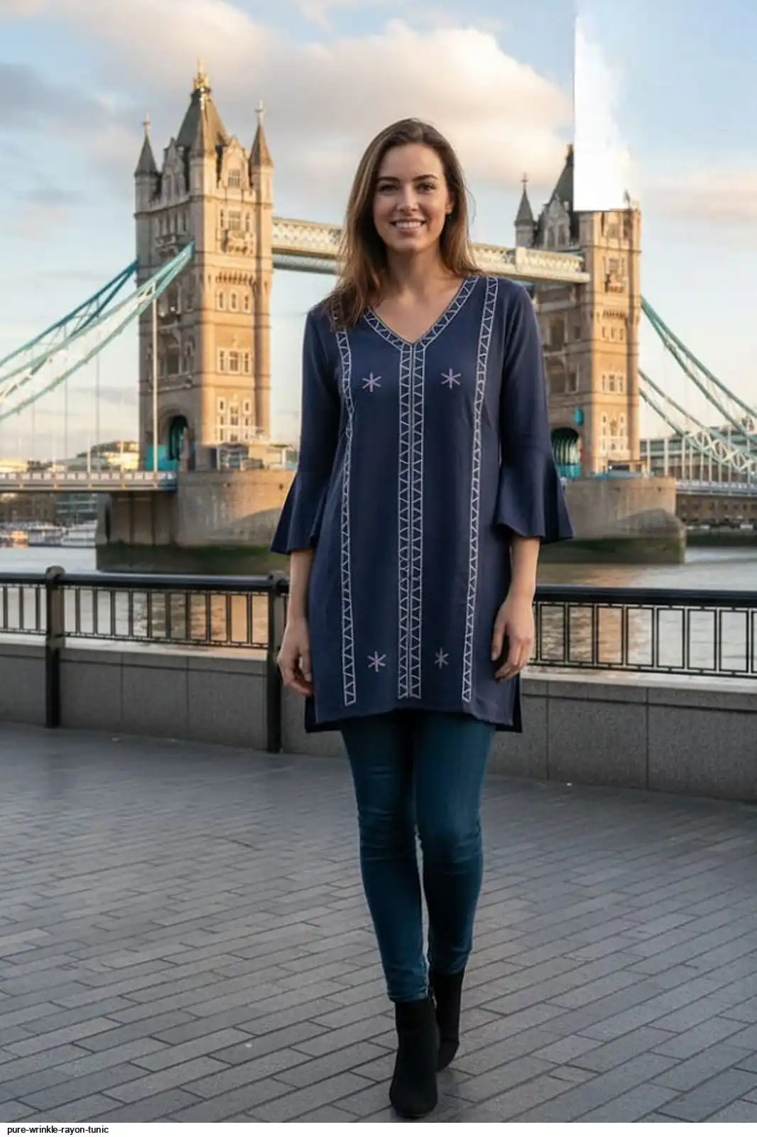 PURE WRINKLE RAYON TUNIC 34