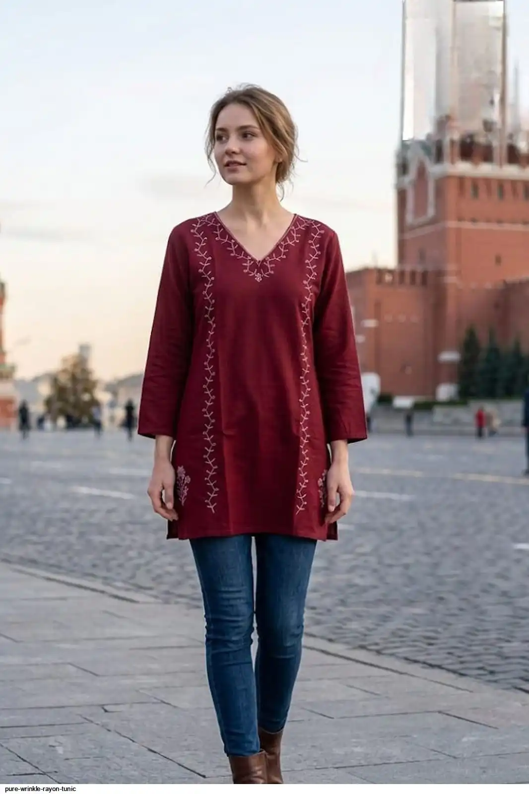PURE WRINKLE RAYON TUNIC 37