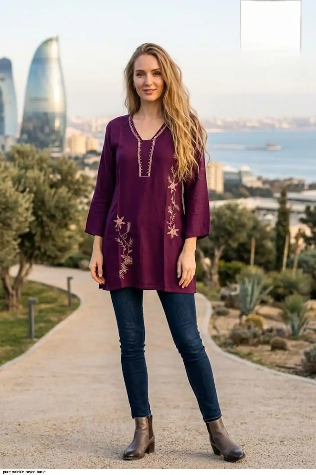 PURE WRINKLE RAYON TUNIC 39