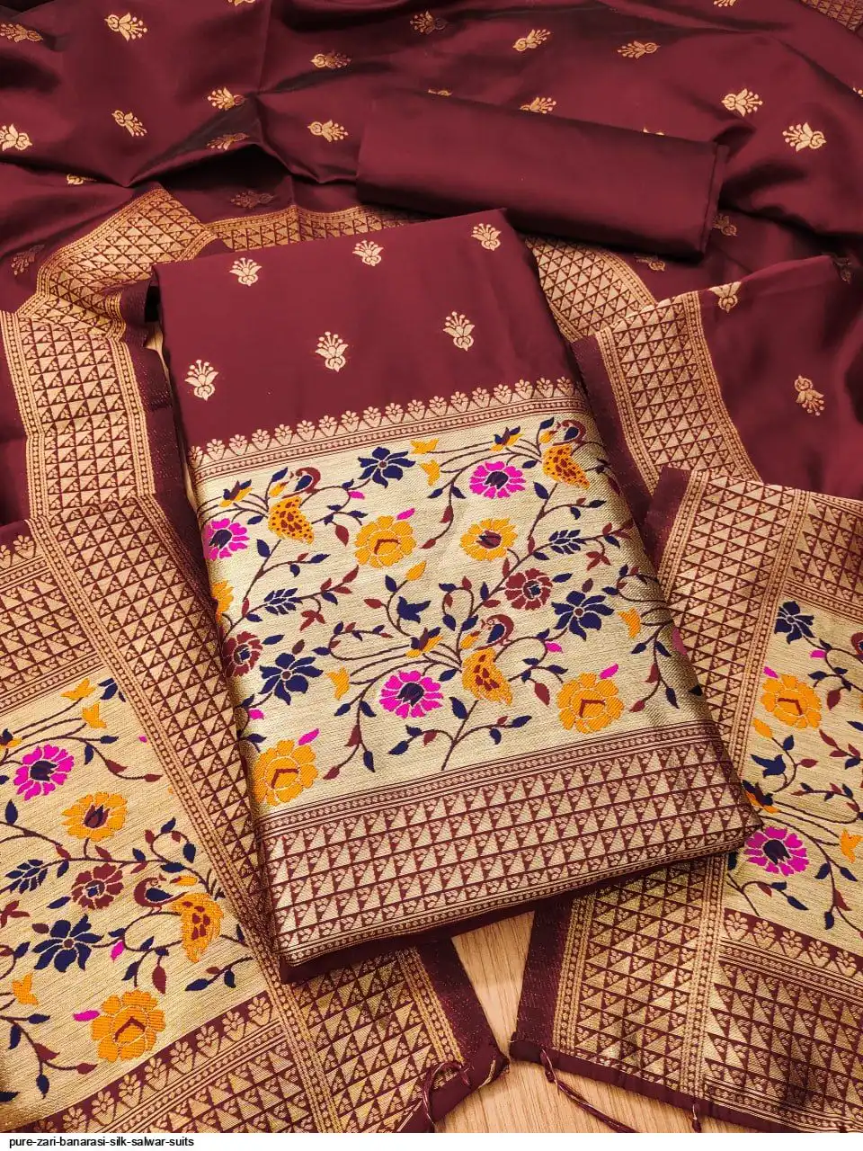 PURE ZARI BANARASI SILK SALWAR SUITS M