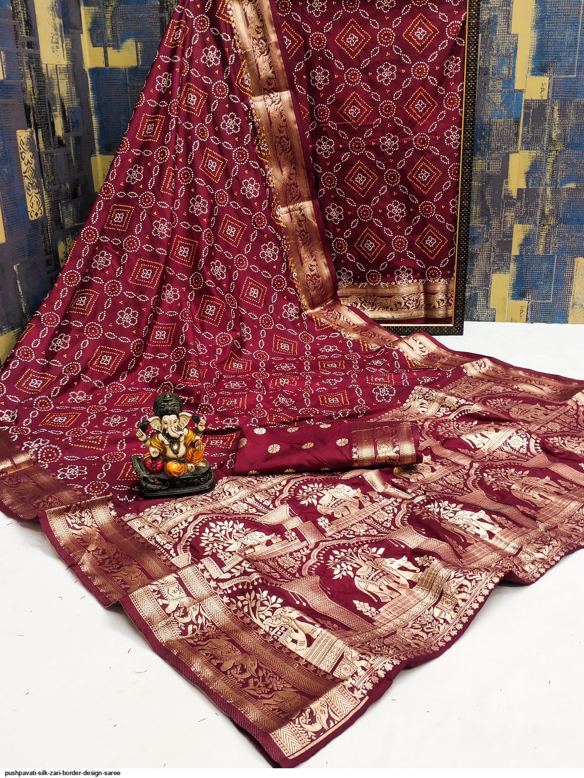 PUSHPAVATI SILK ZARI BORDER DESIGN SAREE