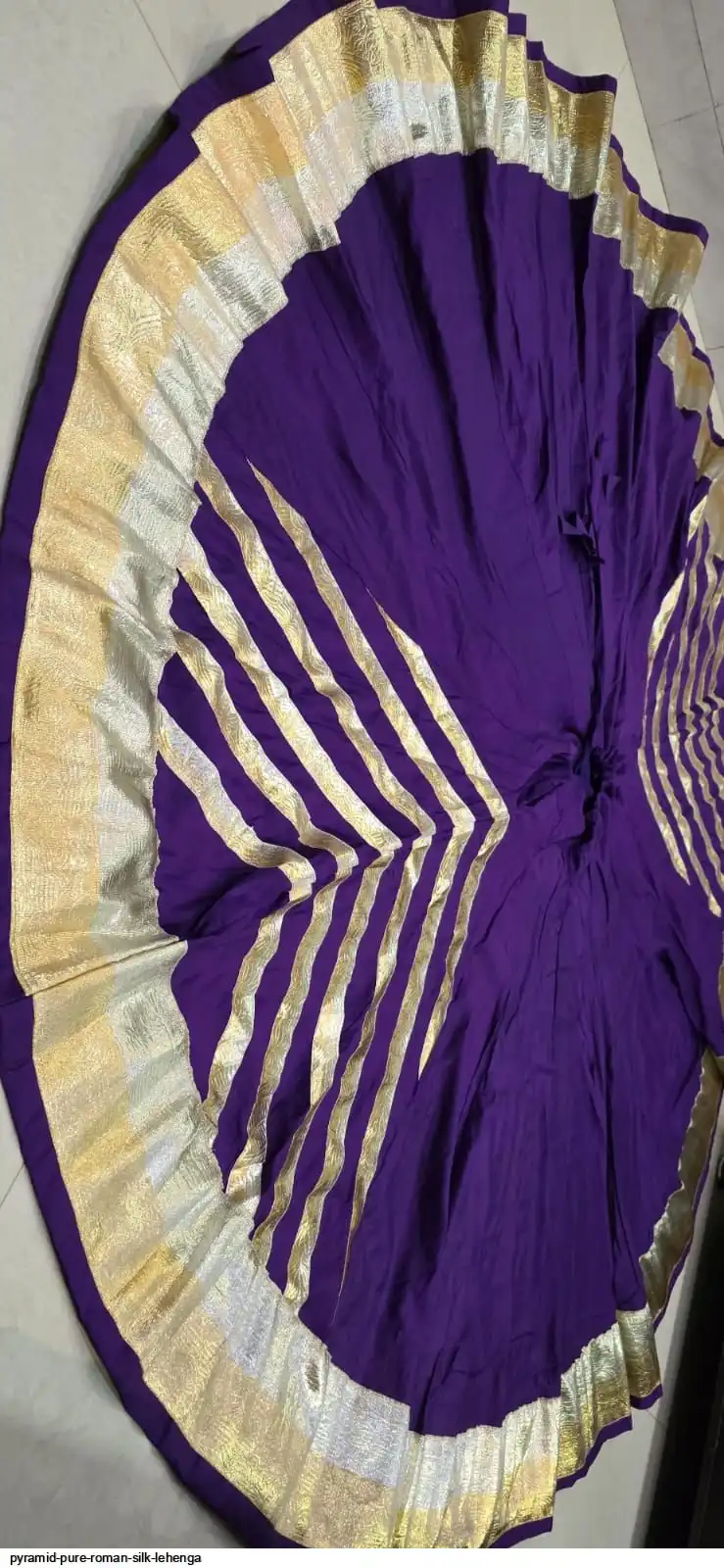 PYRAMID PURE ROMAN SILK LEHENGA 3