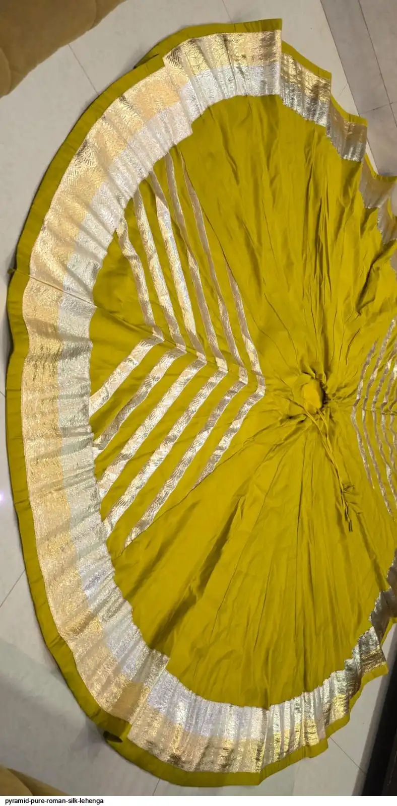 PYRAMID PURE ROMAN SILK LEHENGA 2
