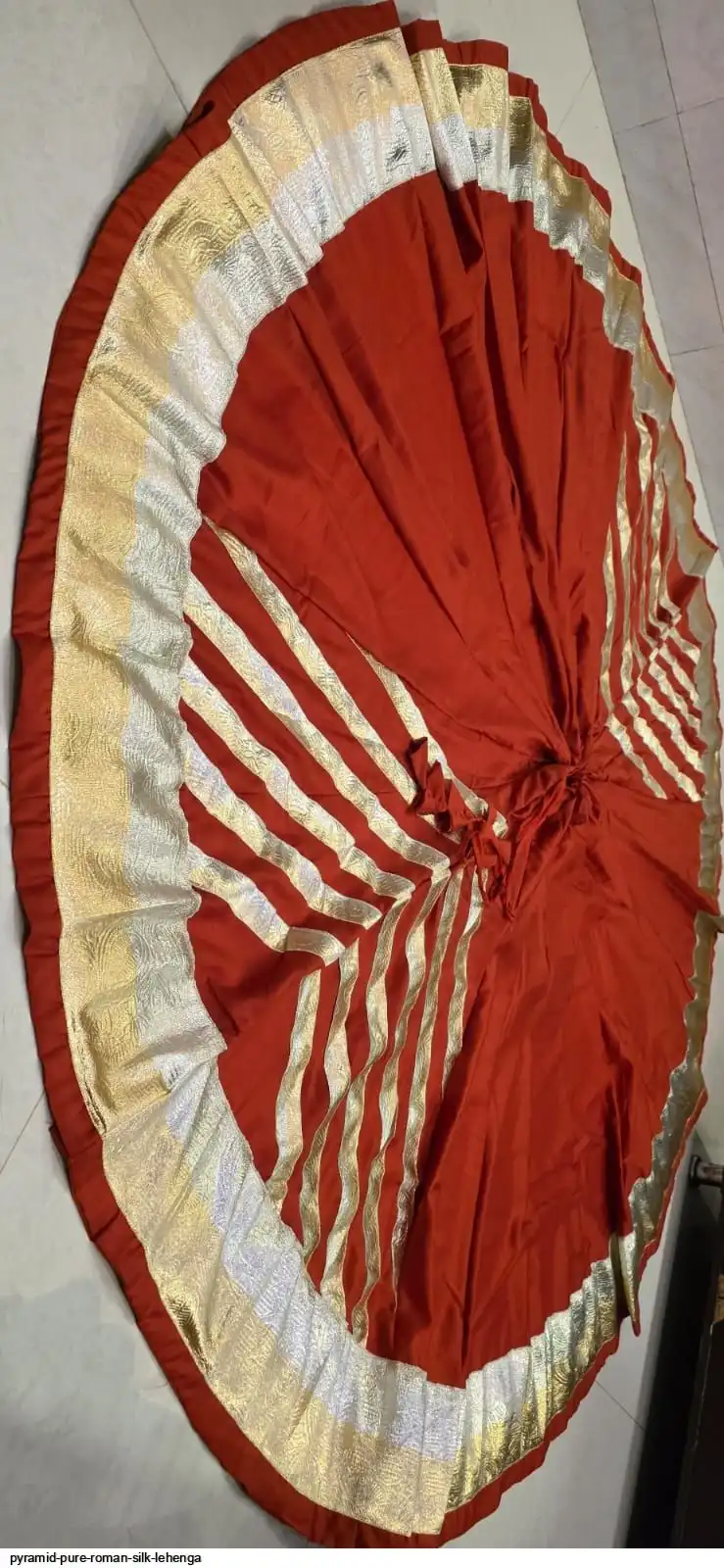 PYRAMID PURE ROMAN SILK LEHENGA 4