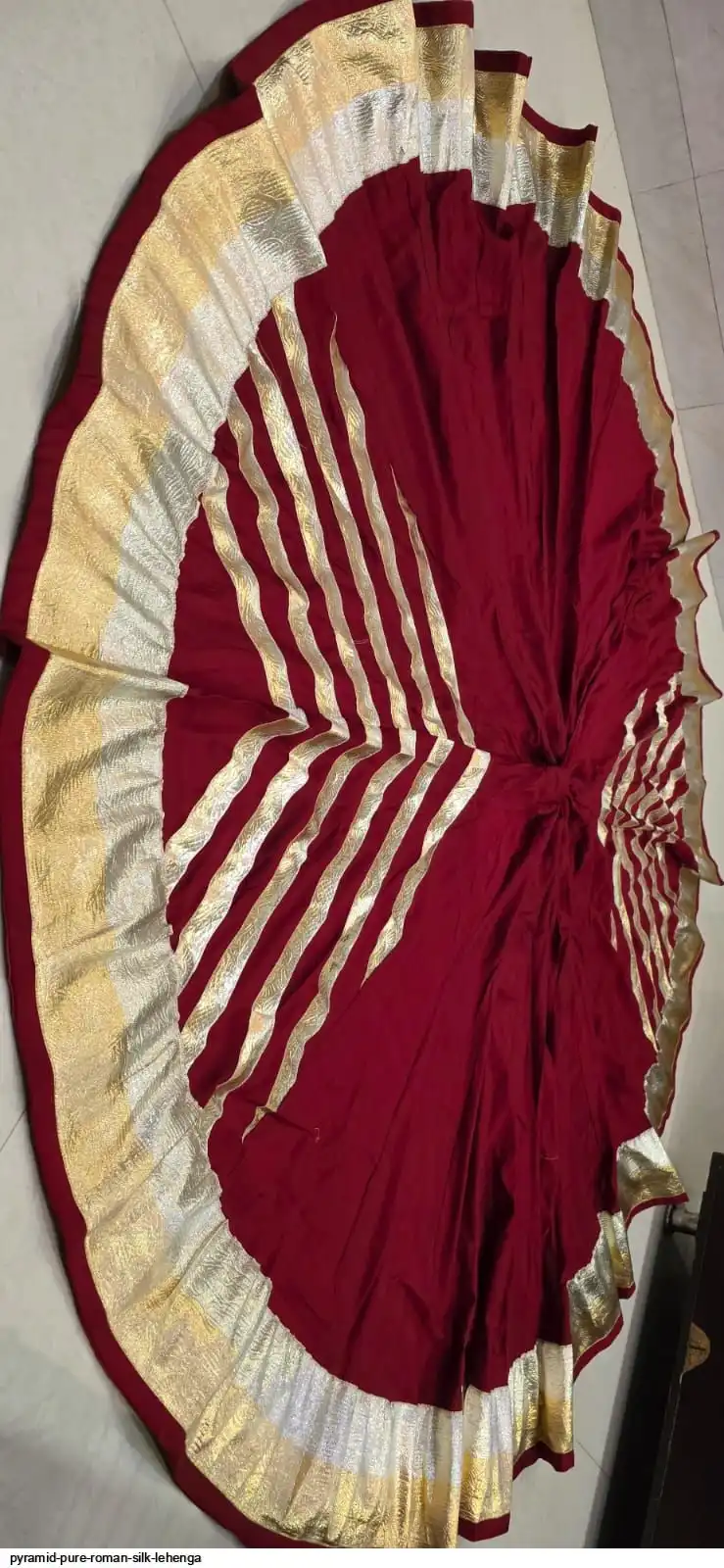 PYRAMID PURE ROMAN SILK LEHENGA 5