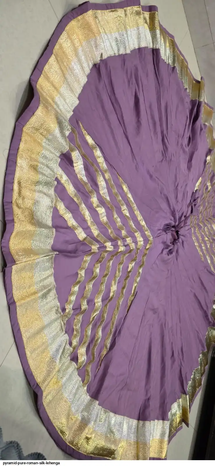 PYRAMID PURE ROMAN SILK LEHENGA 6