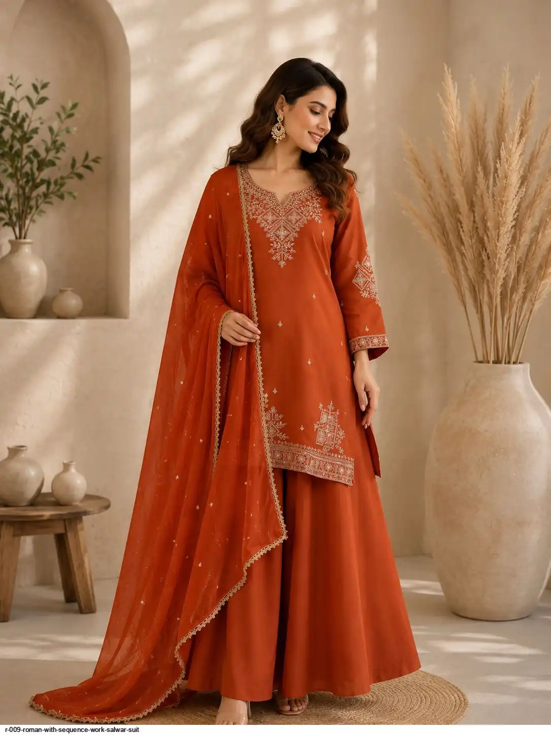 R 009 ROMAN WITH SEQUENCE WORK SALWAR SUIT 2