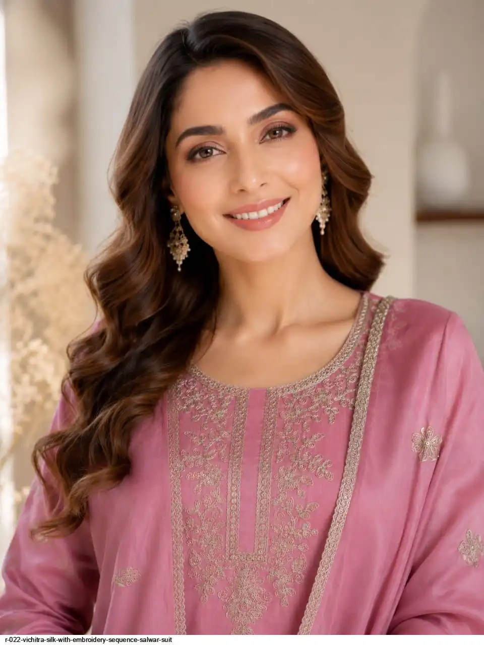 R 022 VICHITRA SILK WITH EMBROIDERY SEQUENCE SALWAR SUIT 2