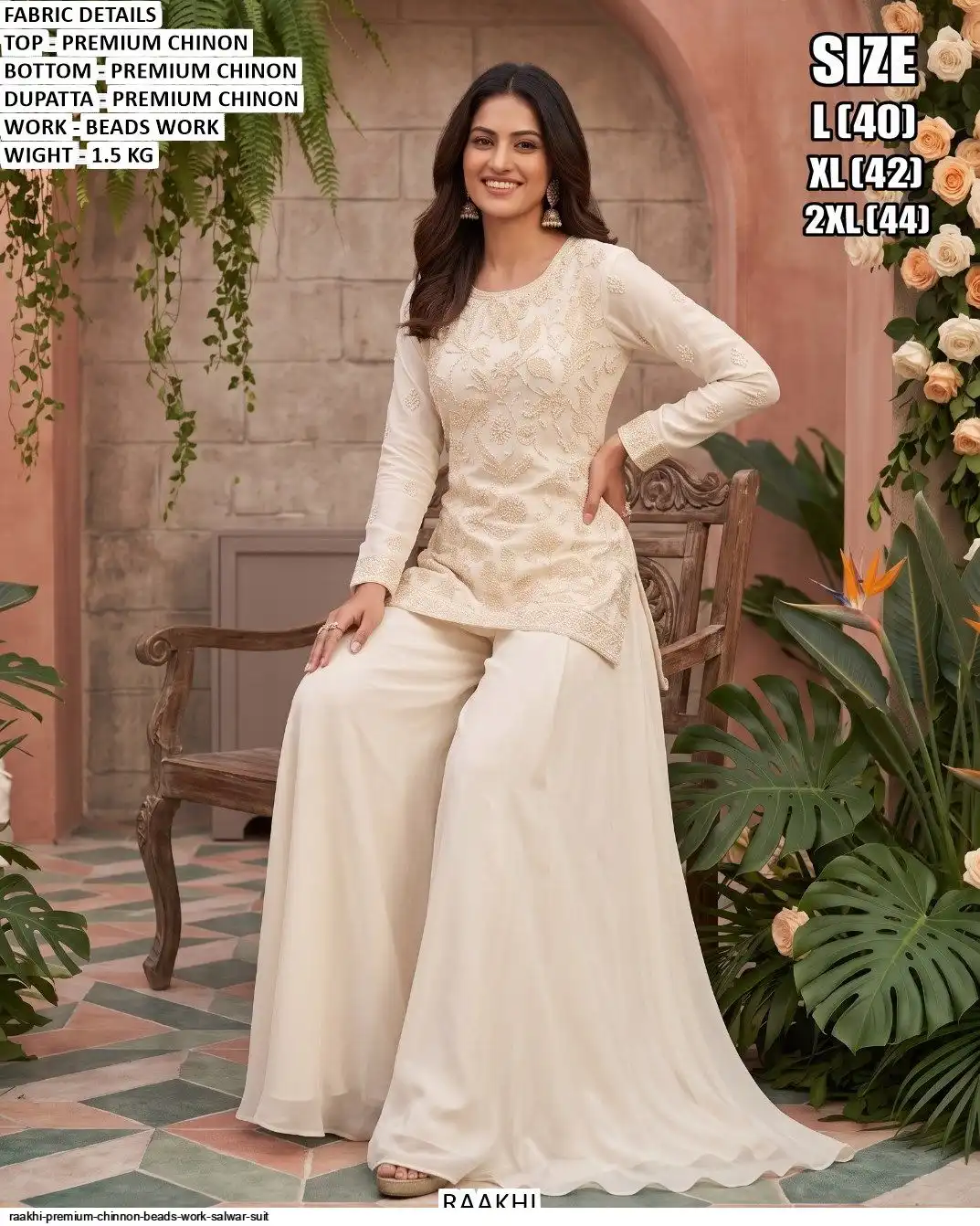 RAAKHI PREMIUM CHINNON BEADS WORK SALWAR SUIT C