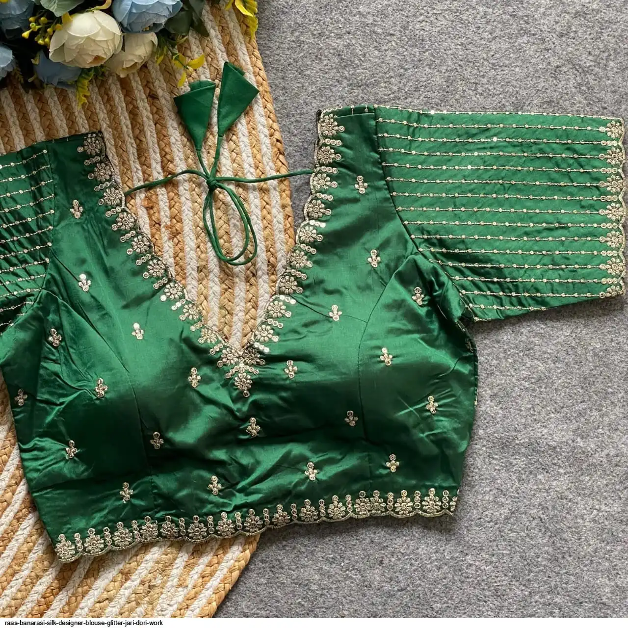 RAAS BANARASI SILK DESIGNER BLOUSE GLITTER JARI DORI WORK C