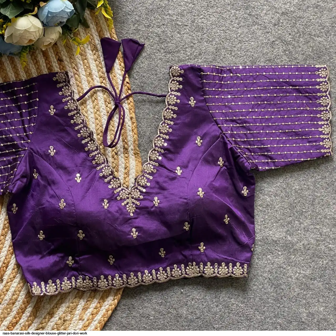 RAAS BANARASI SILK DESIGNER BLOUSE GLITTER JARI DORI WORK B