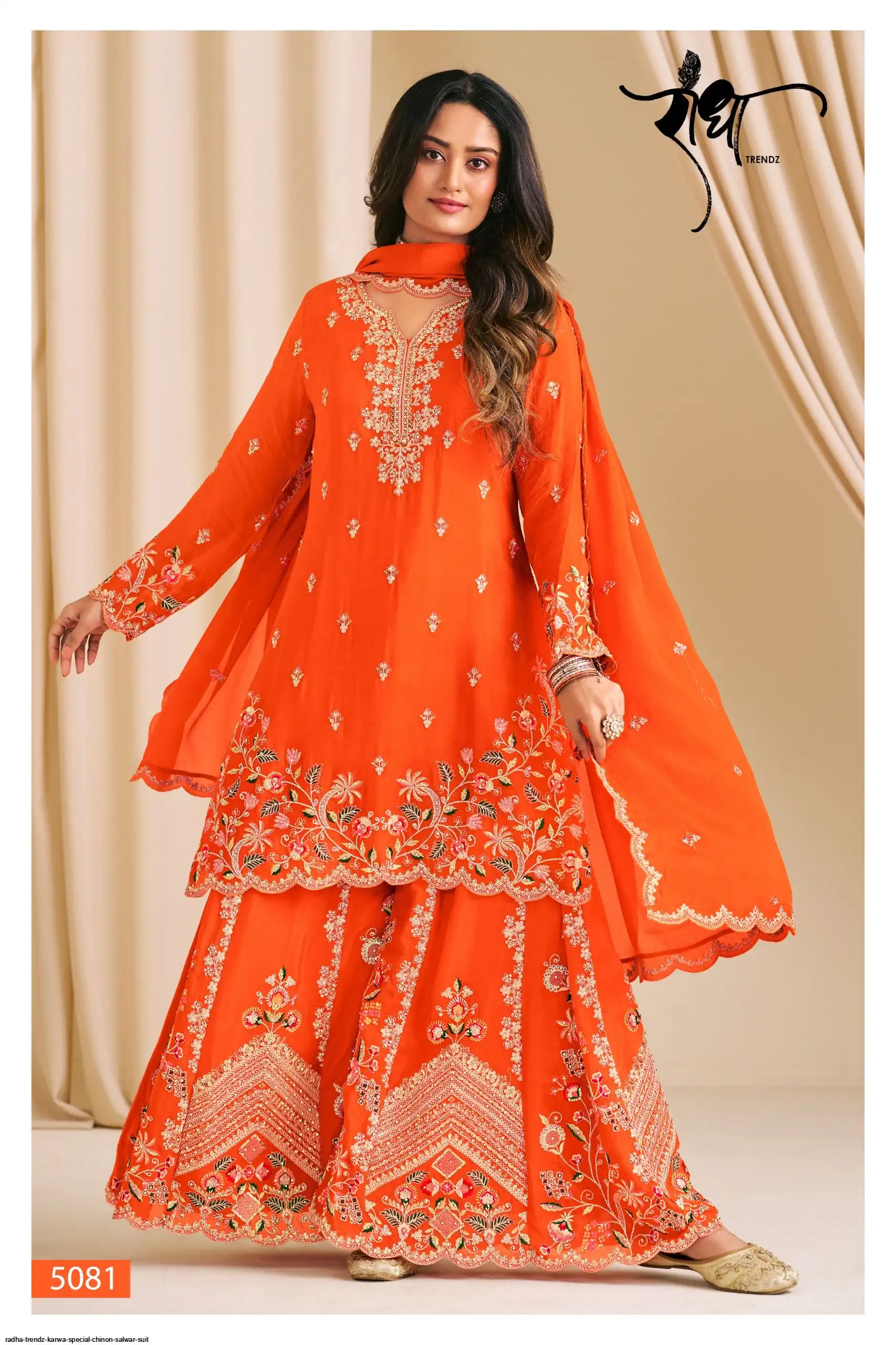 RADHA TRENDZ KARWA SPECIAL CHINON SALWAR SUIT 5081