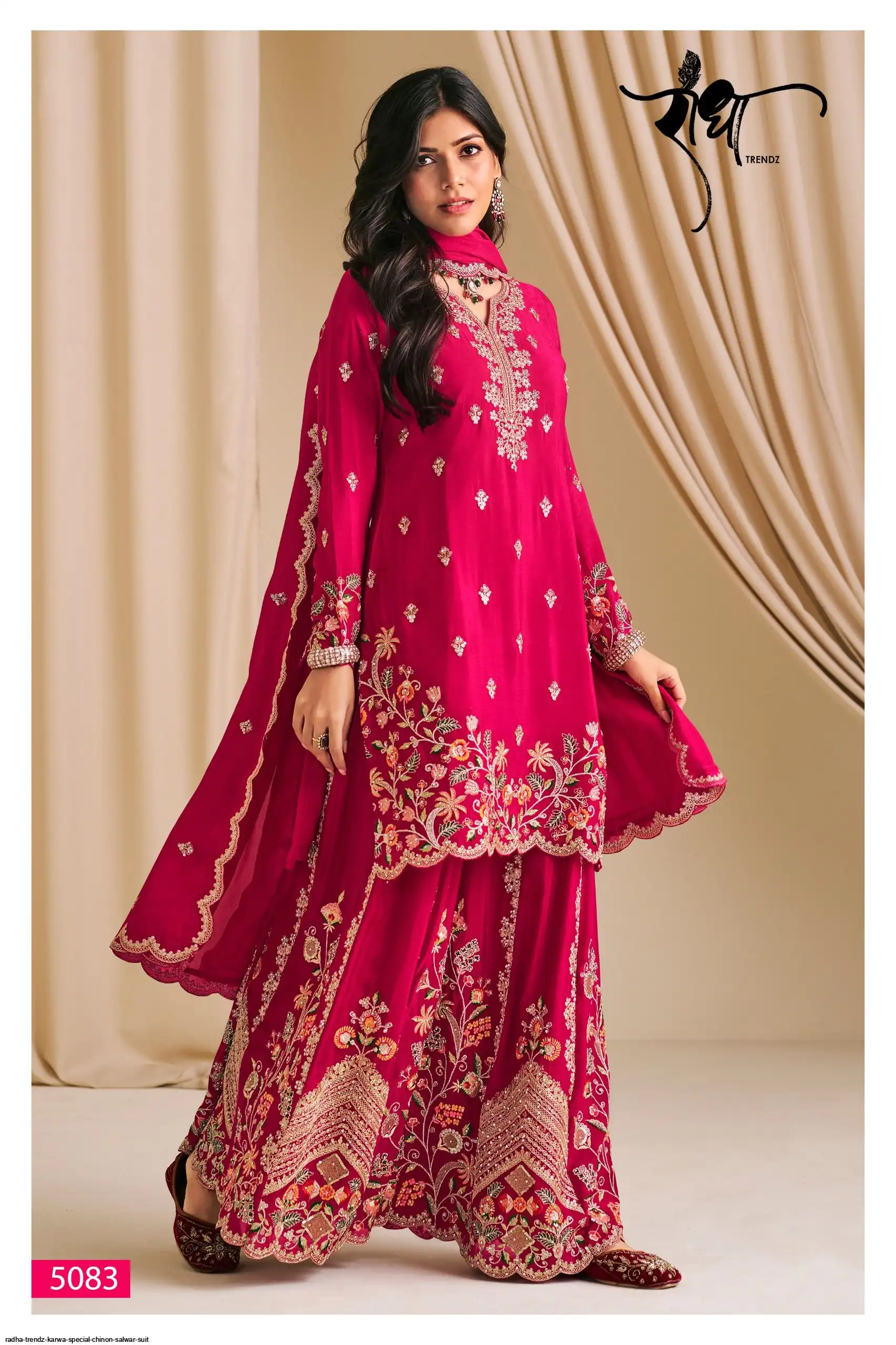 RADHA TRENDZ KARWA SPECIAL CHINON SALWAR SUIT 5083