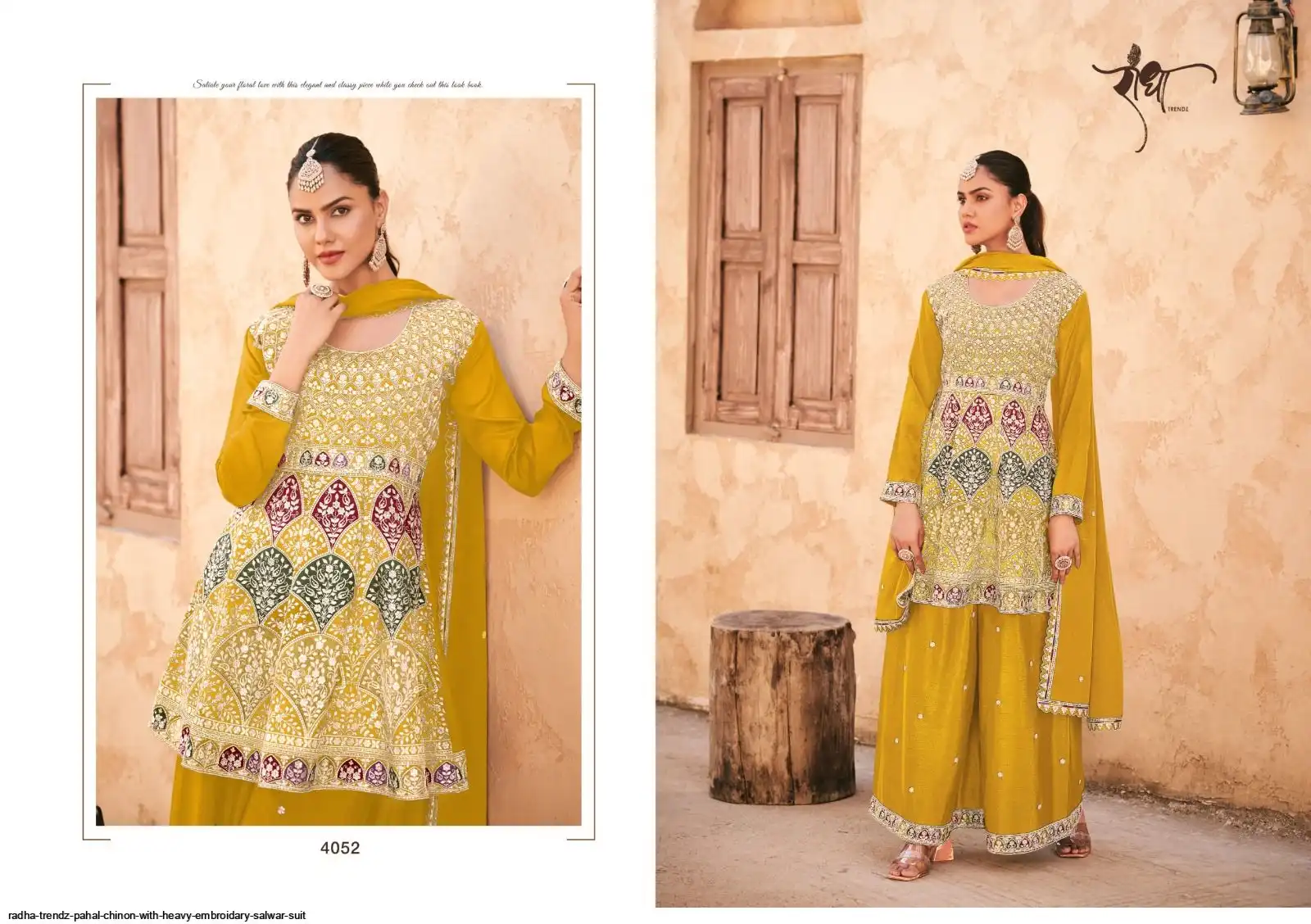 RADHA TRENDZ PAHAL CHINON WITH HEAVY EMBROIDARY SALWAR SUIT 2