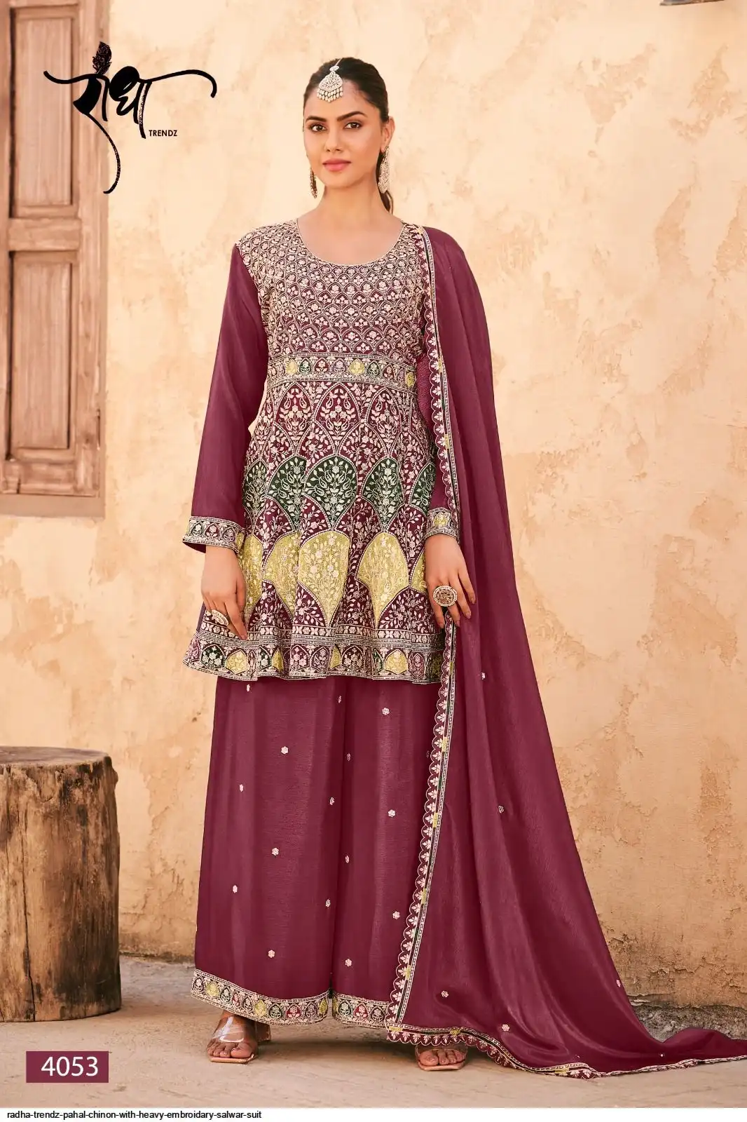 RADHA TRENDZ PAHAL CHINON WITH HEAVY EMBROIDARY SALWAR SUIT 4