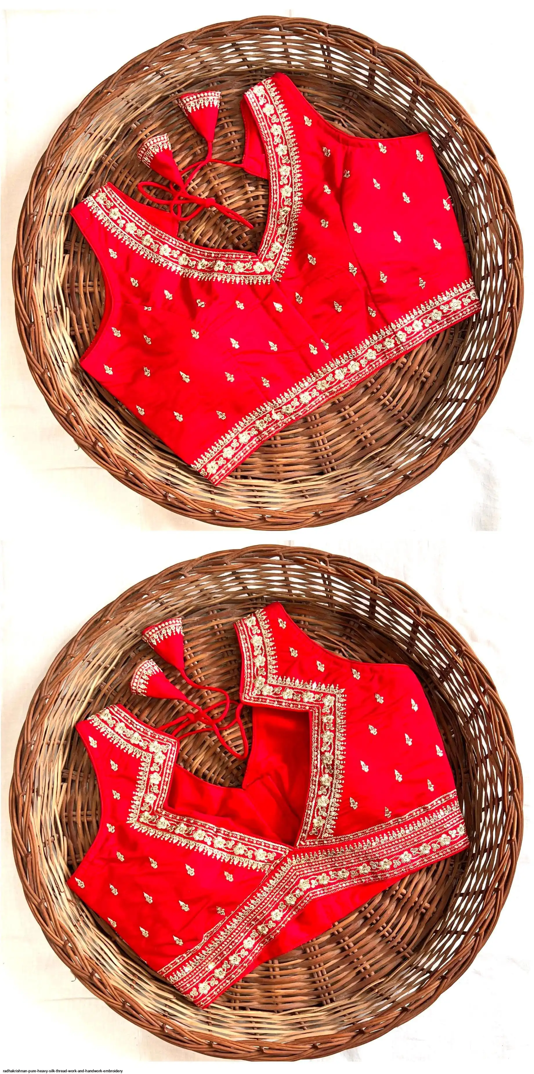RADHAKRISHNAN PURE HEAVY SILK THREAD WORK AND HANDWORK EMBROIDERY 3