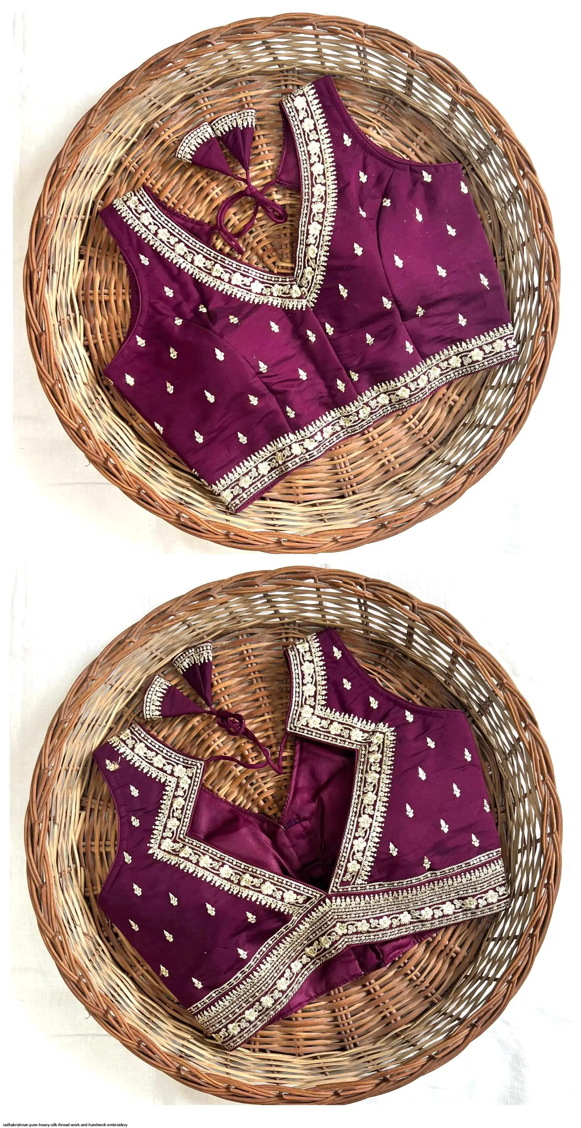 RADHAKRISHNAN PURE HEAVY SILK THREAD WORK AND HANDWORK EMBROIDERY 4