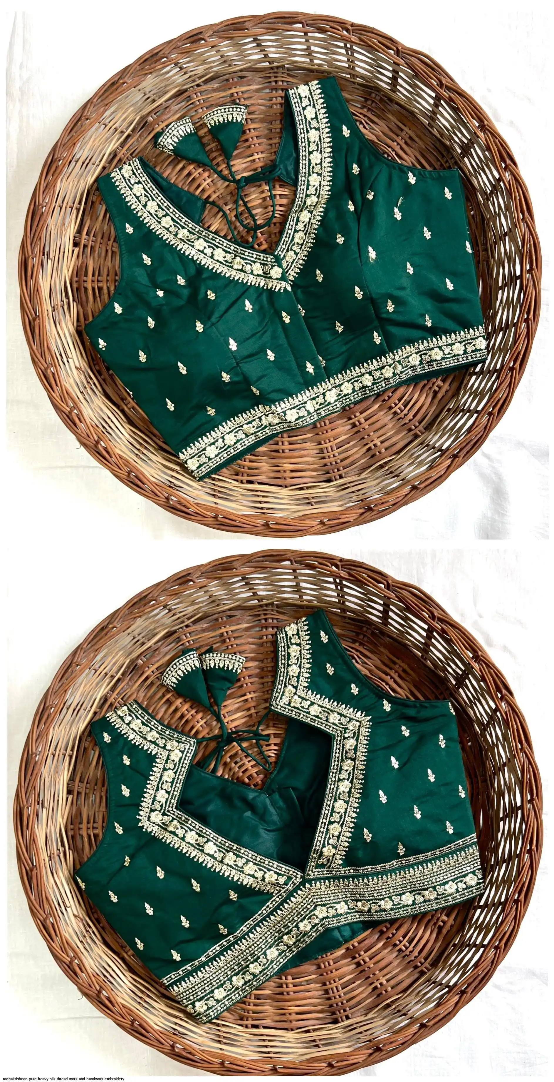 RADHAKRISHNAN PURE HEAVY SILK THREAD WORK AND HANDWORK EMBROIDERY 8