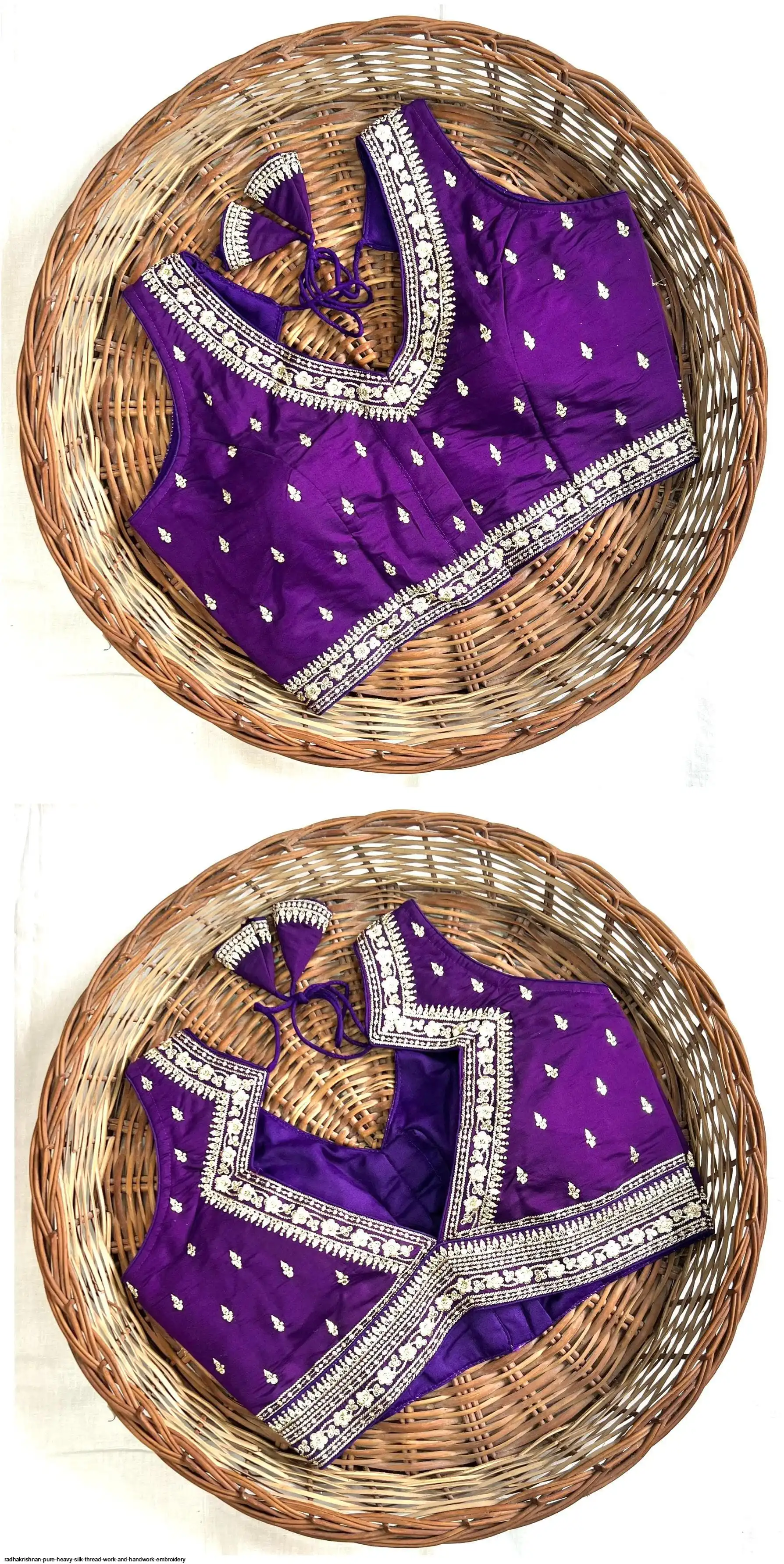 RADHAKRISHNAN PURE HEAVY SILK THREAD WORK AND HANDWORK EMBROIDERY 7
