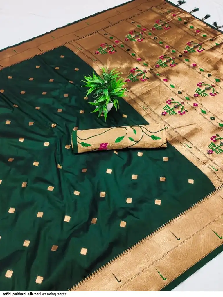 RAFFEL PAITHANI SILK ZARI WEAVING SAREE 4