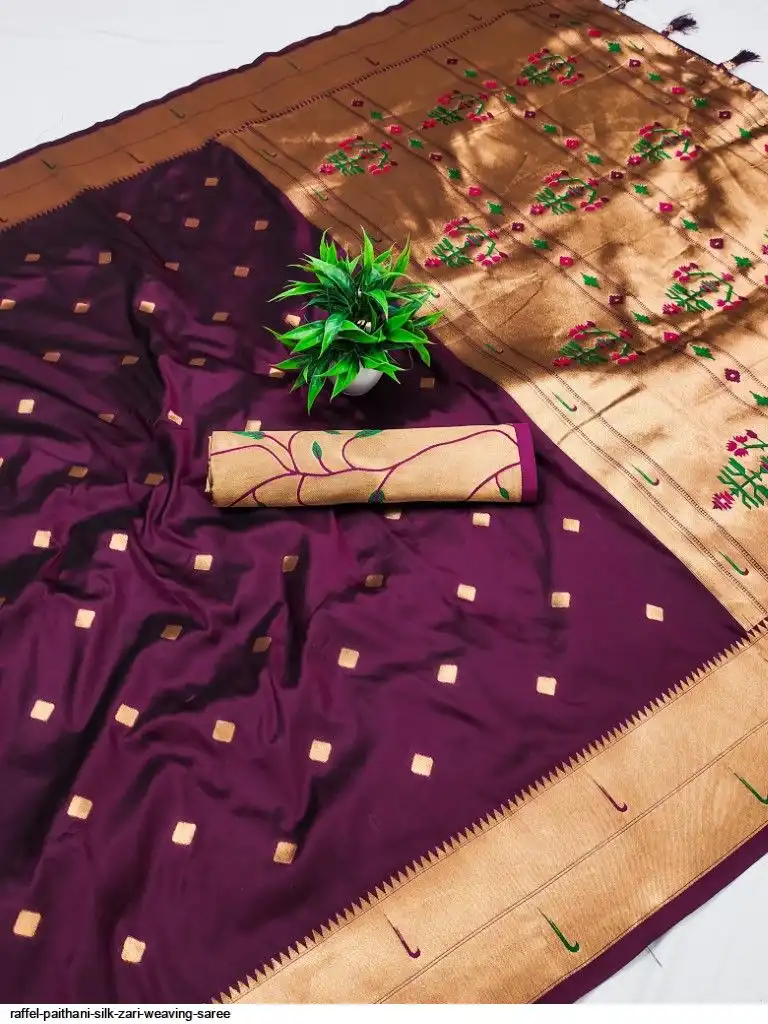 RAFFEL PAITHANI SILK ZARI WEAVING SAREE 3