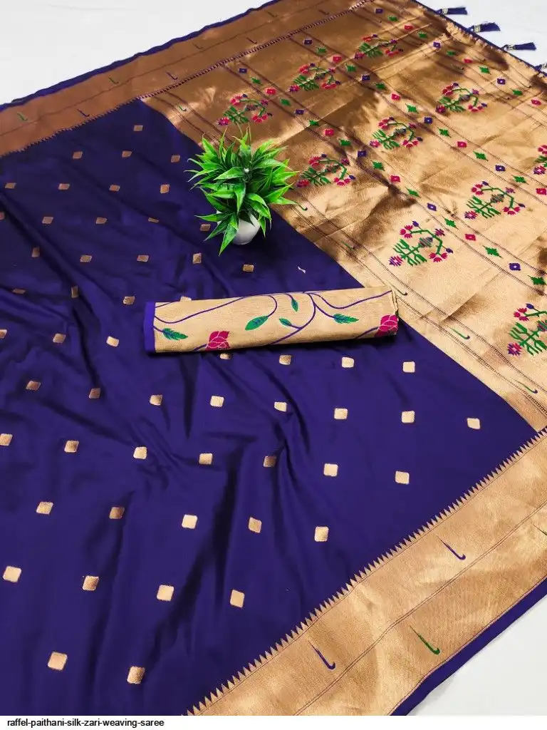 RAFFEL PAITHANI SILK ZARI WEAVING SAREE 1