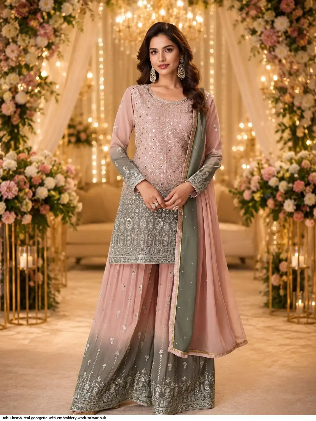 RAHU HEAVY REAL GEORGETTE WITH EMBROIDERY WORK SALWAR SUIT C