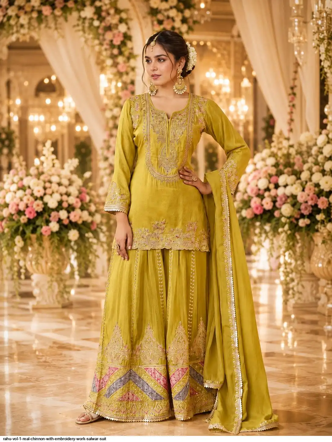 RAHU VOL 1 REAL CHINNON WITH EMBROIDERY WORK SALWAR SUIT 3