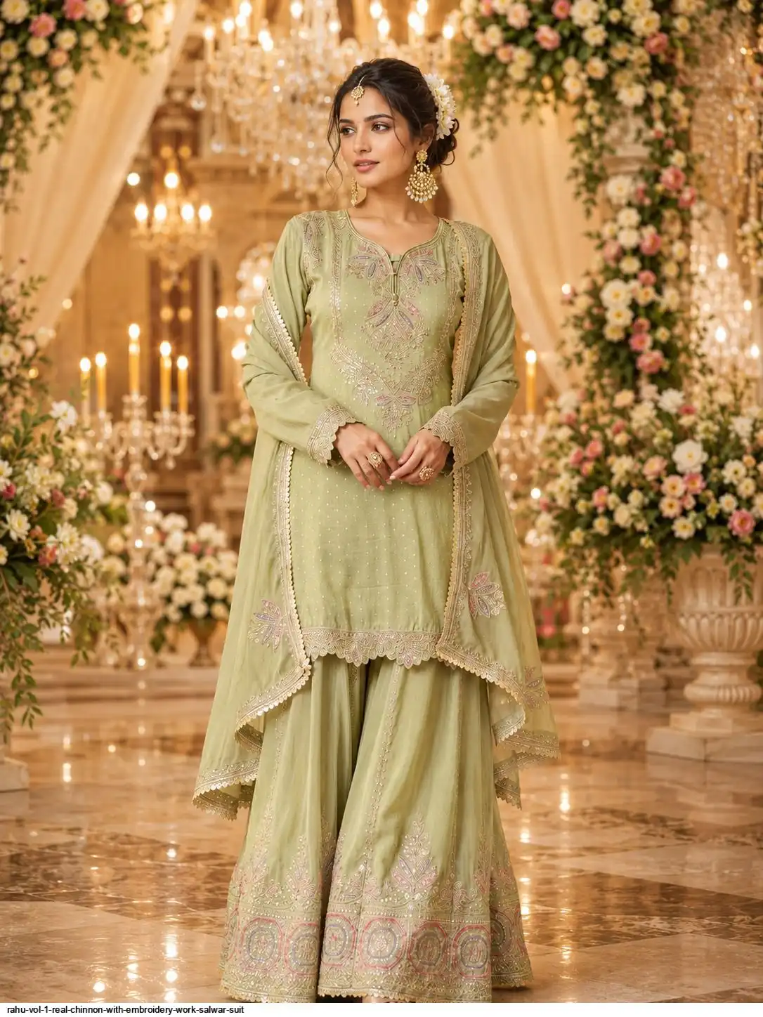 RAHU VOL 1 REAL CHINNON WITH EMBROIDERY WORK SALWAR SUIT 2