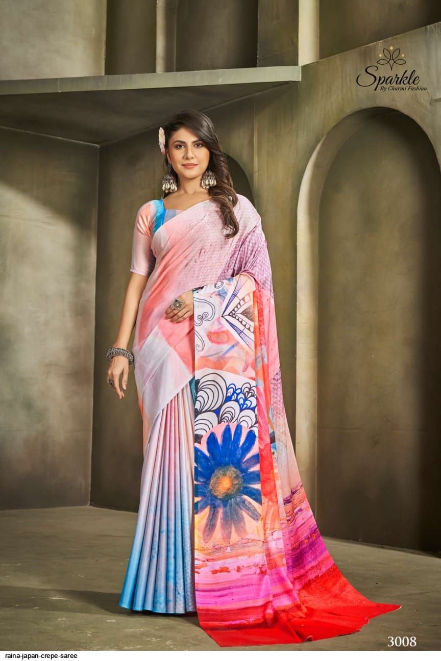 RAINA Japan Crepe saree